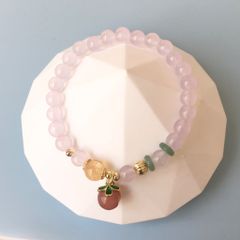  Vòng Đá Phong Thuỷ Cao Cấp - Trái Đào Đá Mã Não, Đá Thạch Anh Tím Hoa Oải Hương & Đá Thạch Anh vàng Tự Nhiên 