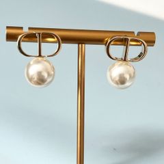  Bộ Trang Sức Dior Vàng - Vòng cổ Choker & Bông Tai Ngọc Trai Quý Phái (AN) 