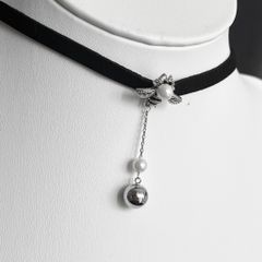  Vòng Cổ Choker Gucci Con Ong Ngọc Trai & Pha Lê Trắng Đen 