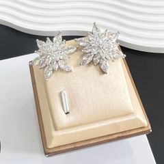  Bông Tai Hoa Hướng Dương Bản To Pha Lê Trắng Sang Trọng (BM) 