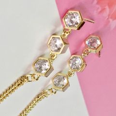  Bông Tai Tua Rua Vàng Pha Lê Trắng (AH) 