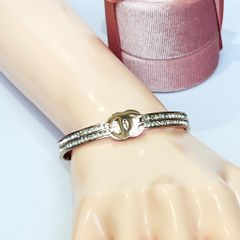  Vòng Tay TiTan Cao Cấp - Chanel Màu Vàng Pha Lê Trắng (AF) 