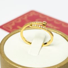  Nhẫn Titan Cao Cấp - Cây Đinh Cartier Màu Vàng Pha Lê (AJ) 