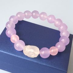  Vòng Đá Phong Thuỷ Cao Cấp - Con Thỏ May Mắn Đá Thạch Anh Trắng & Thạch Anh Tím Oải Hương, Thạch Anh Hồng Tự Nhiên 