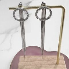  Bông Tai Vòng Tròn Tua Rua Pha Lê Trắng Tinh Tế (AK) 