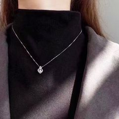  Dây Chuyền Bạc Cao Cấp - Trái Tim Pha Lê Trắng (AO) 