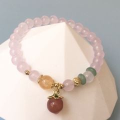  Vòng Đá Phong Thuỷ Cao Cấp - Trái Đào Đá Mã Não, Đá Thạch Anh Tím Hoa Oải Hương & Đá Thạch Anh vàng Tự Nhiên 