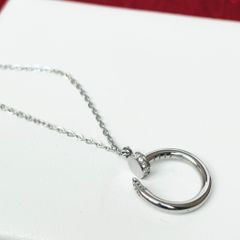  Dây Chuyền Nam, Nữ Titan Cao Cấp - Cây Đinh Cartier Màu Trắng Pha Lê (AF) 