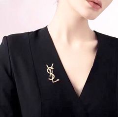  Cài Áo Nam, Nữ - YSL Vàng Bản To Phong Cách Cá Tính (AQ) 