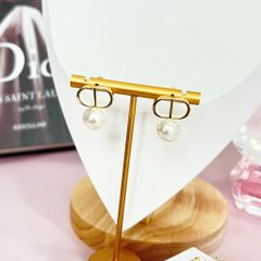  Bộ Trang Sức Dior Vàng - Vòng cổ Choker, Vòng Tay & Bông Tai Ngọc Trai Quý Phái (AE) 