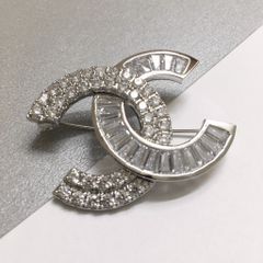  Cài Áo Nam, Nữ - Chanel Màu Trắng Pha Lê (AG) 