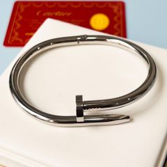  Vòng Tay Nam, Nữ TiTan Cao Cấp - Cartier Cây Đinh Màu Trắng (AK) 