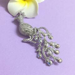  Cài Áo Con Phượng Hoàng Pha Lê Trắng Sang Trọng (AB) 