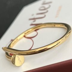  Vòng Tay Nam, Nữ TiTan Cao Cấp - Cartier Cây Đinh Màu Vàng Pha Lê Trắng (AI) 