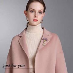  Cài Áo & Mặt Dây Chuyền - Bó Hoa Màu Vàng Pha Lê Tím & Ngọc Trai 