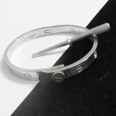  Vòng Tay TiTan Cao Cấp - Cây Đinh Cartier & Tua Vít Màu Trắng Pha Lê (AG) 