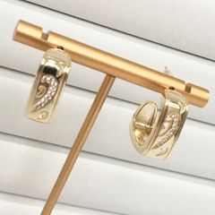  Bông Tai Nike Bản To Màu Vàng Pha Lê Trắng Cá Tính 