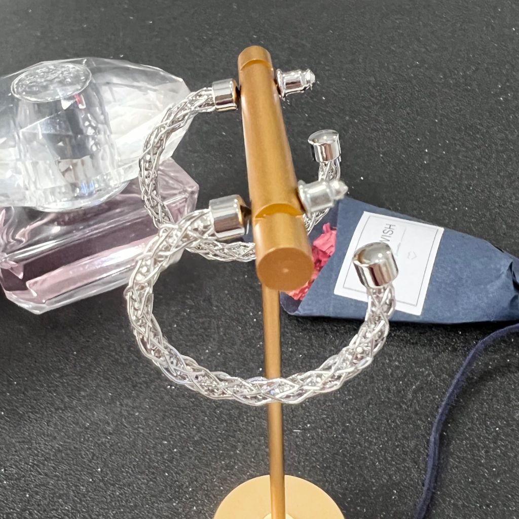  Bông Tai Khoen Tròn Lưới Màu Trắng 3,5cm (BN) 