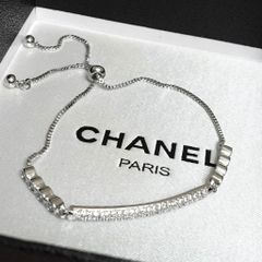  Vòng Tay Dây Rút Thanh Ngang Pha Lê Trắng (AE) 