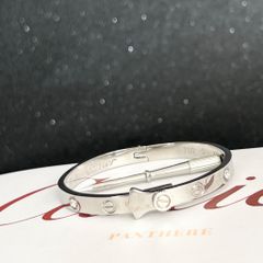  Vòng Tay TiTan Cao Cấp - Cây Đinh Cartier & Tua Vít Màu Trắng Pha Lê (AG) 