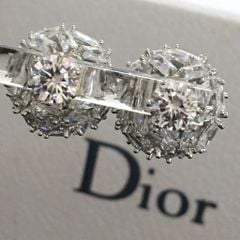  Bông Tai Dior Màu Trắng Pha Lê (AB) - Có 3 Kiểu Đeo 