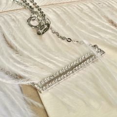  Dây Chuyền Bạc Cao Cấp - Cartier Thanh Ngang Pha Lê (AB) 