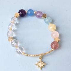  Vòng Đá Phong Thuỷ Cao Cấp - Đá Thạch Anh Tự Nhiên Cầu Vòng & Ngôi Sao May Mắn 