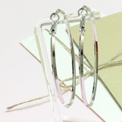  Bông Tai Khoen Tròn Bản To Màu Trắng 6cm Cá Tính (AV) 