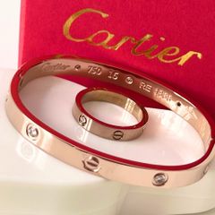  Bộ Trang Sức Nam, Nữ Cartier Titan Cao Cấp - Vòng Tay & Nhẫn Màu Vàng Hồng Pha Lê (AD) 