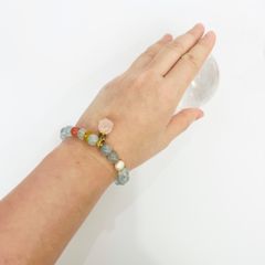  Vòng Đá Phong Thuỷ Cao Cấp - Hoa Hồng Thạch Anh Hồng, Đá Aquamarine & Ngọc Trai Nước Ngọt 