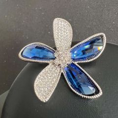  Cài Áo Cánh Hoa Pha Lê Xanh Bích 