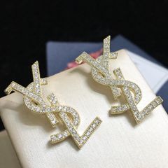  Bông Tai YSL Màu Vàng Pha Lê (AE) 