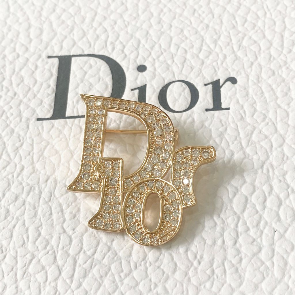  Cài Áo Nam, Nữ - Dior Màu Vàng Pha Lê Trắng (AQ) 