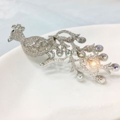  Cài Áo Con Phượng Hoàng Pha Lê Trắng Sang Trọng (AB) 