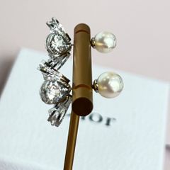  Bông Tai Dior Màu Vàng Ngọc Trai & Pha Lê Trắng (AF) - Có 3 Kiểu Đeo 