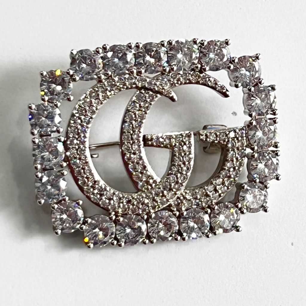  Cài Áo Nam, Nữ - Gucci Pha Lê Trắng (AJ) 