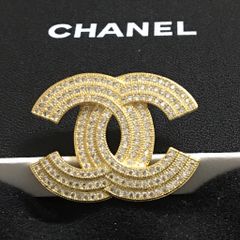  Cài Áo Nam, Nữ - Chanel Màu Vàng Pha Lê Trắng (BN) 