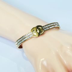  Vòng Tay TiTan Cao Cấp - Chanel Màu Vàng Pha Lê Trắng (AF) 