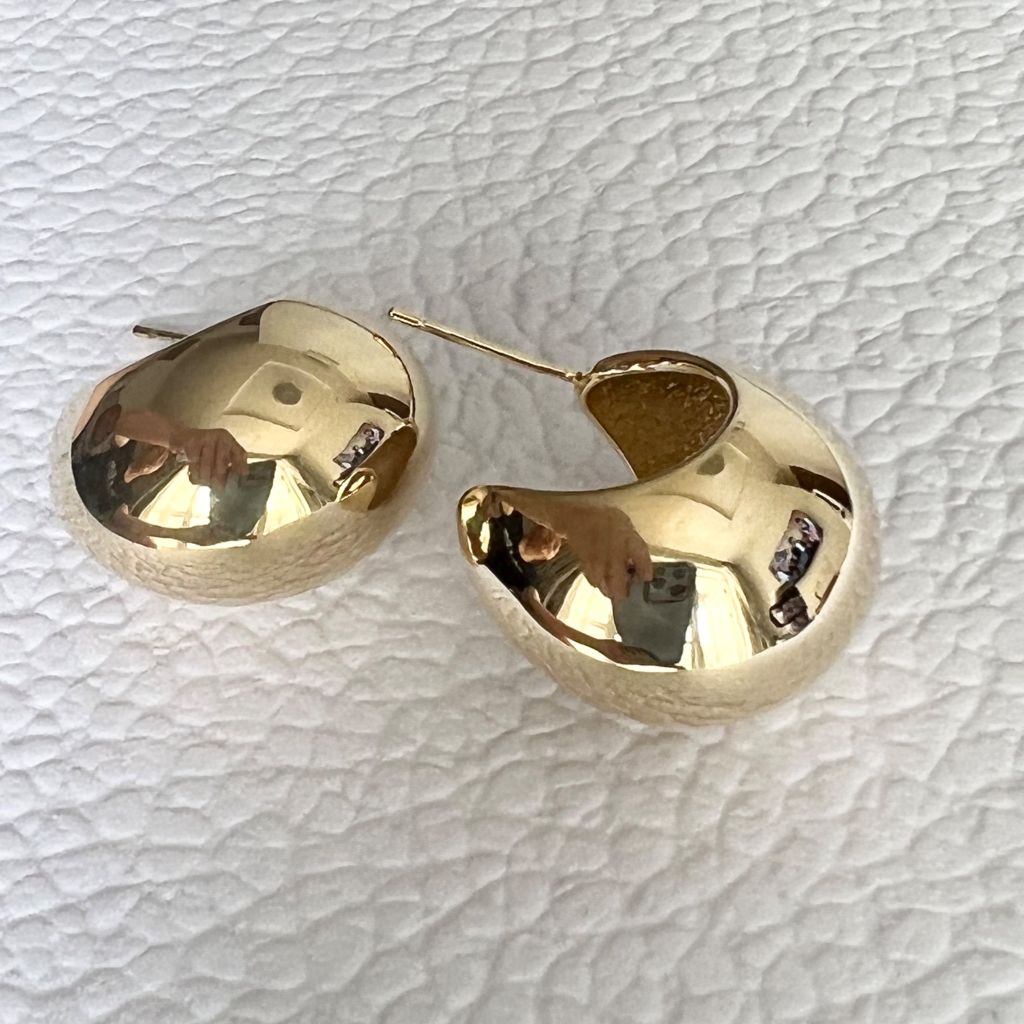  Bông Tai Bán Nguyệt Màu Vàng Bản To Quý Phái 