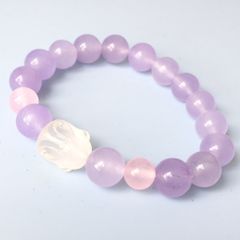  Vòng Đá Phong Thuỷ Cao Cấp - Con Thỏ May Mắn Đá Thạch Anh Trắng & Thạch Anh Tím Oải Hương, Thạch Anh Hồng Tự Nhiên 