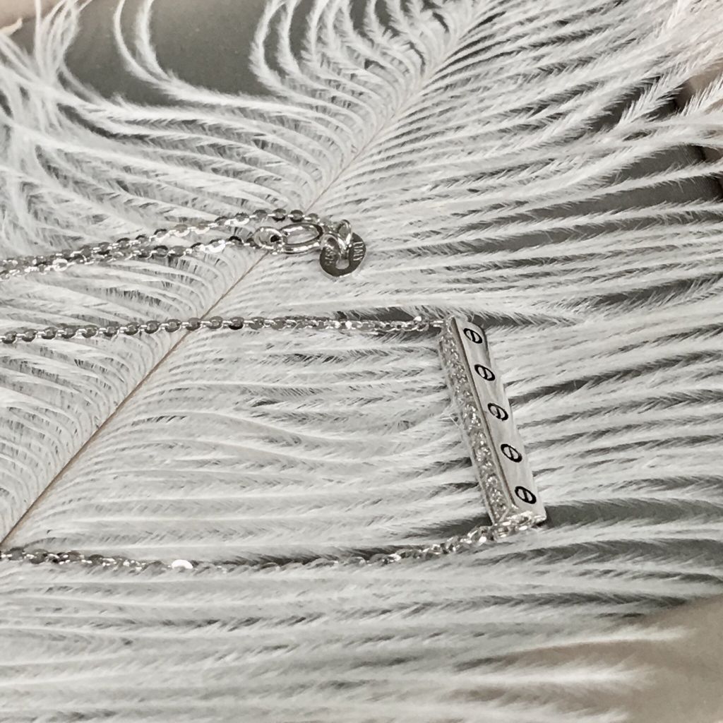  Dây Chuyền Bạc Cao Cấp - Cartier Thanh Ngang Pha Lê (AC) 