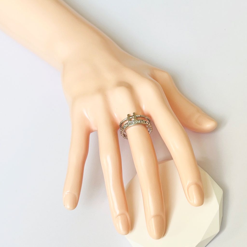  Nhẫn Hermes Freesize Pha Lê Trắng (AA) 