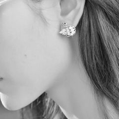  Bông Tai Thiên Nga Bản To Màu Vàng Pha Lê Trắng (AA) 