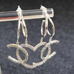  Bông Tai Chanel Màu Trắng Pha Lê (CI) 