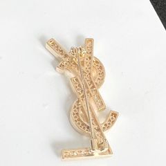  Cài Áo Nam, Nữ - YSL Màu Vàng Pha Lê Trắng (AM) 