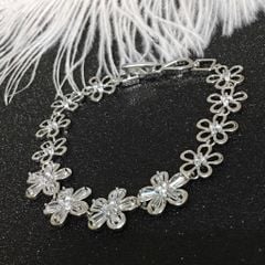  Vòng Tay Hoa Mai Pha Lê Trắng Tinh Tế 