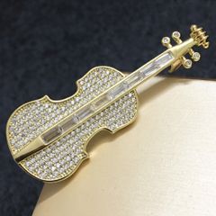  Cài Áo Nam, Nữ - Cây Đàn Violin Pha Lê Sang Trọng 