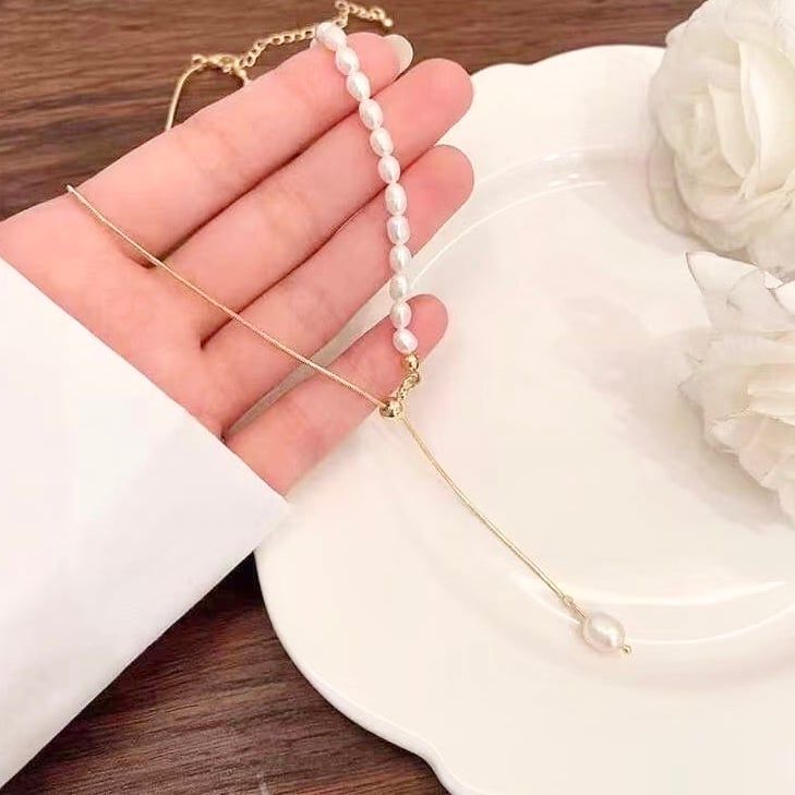  Dây Chuyền Ngắn - Chuỗi Ngọc Trai Nước Ngọt Quý Phái ( Có 2 Kiểu Đeo ) 