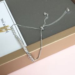  Vòng Tay Dây Rút Thanh Ngang Pha Lê Trắng (AE) 