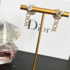  Bông Tai Dior Màu Vàng Ngọc Trai & Pha Lê Trắng (AV) - Có 3 Kiểu Đeo 